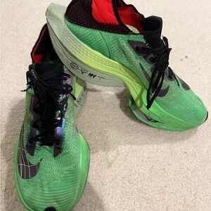 nike alphafly ekiden Green and Black Athletic Running Shoes VEUC 10.5